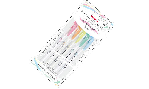 Zebra Mildliner Brush Pen  5-color Set